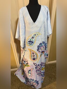 paisley-print maxi kaftan dress